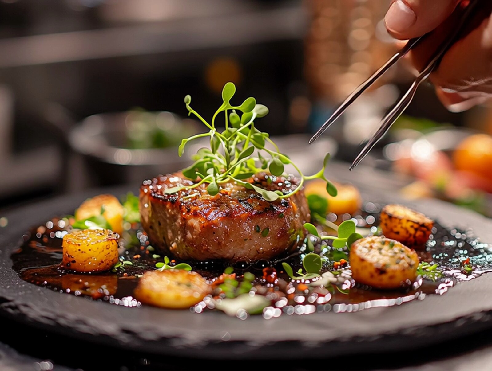 Fine dining plating detail